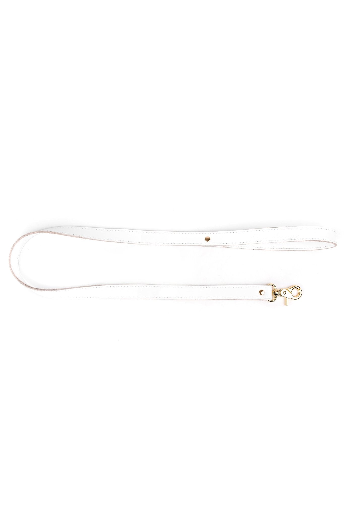 Leather leash. White - Elinlatex