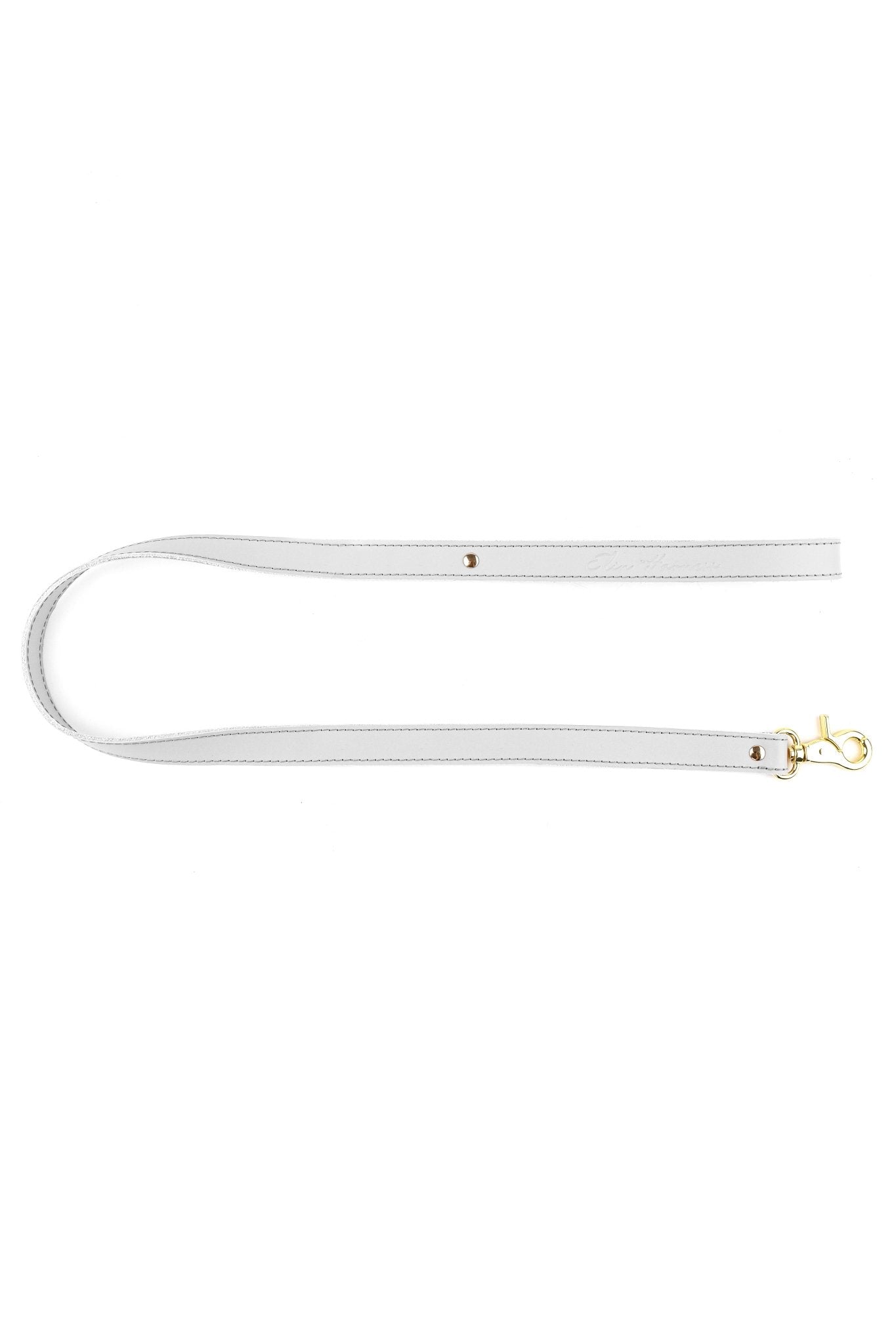 Leather leash. White - Elinlatex