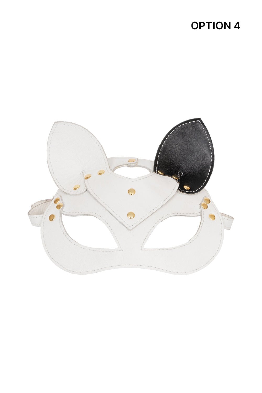 Leather сat mask, kitty fetish mask. Black and White mix - Elinlatex