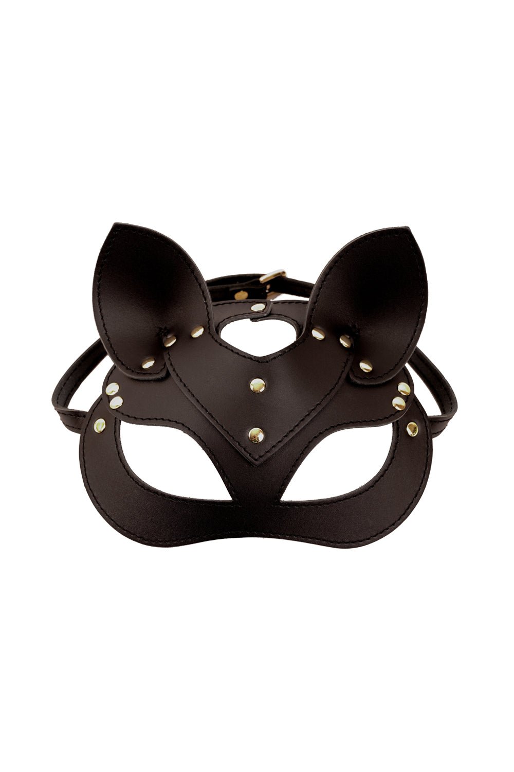 Leather сat mask, kitty fetish mask. Blue - Elinlatex