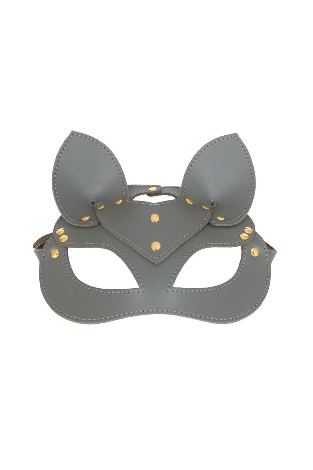 Leather сat mask, kitty fetish mask. Blue - Elinlatex