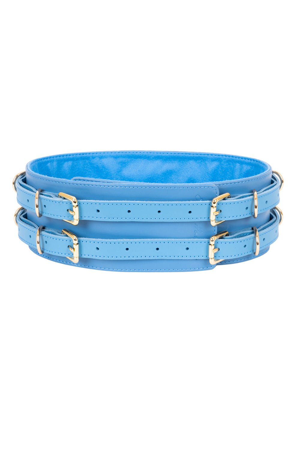 Leather Waist Belt. Blue - Elinlatex