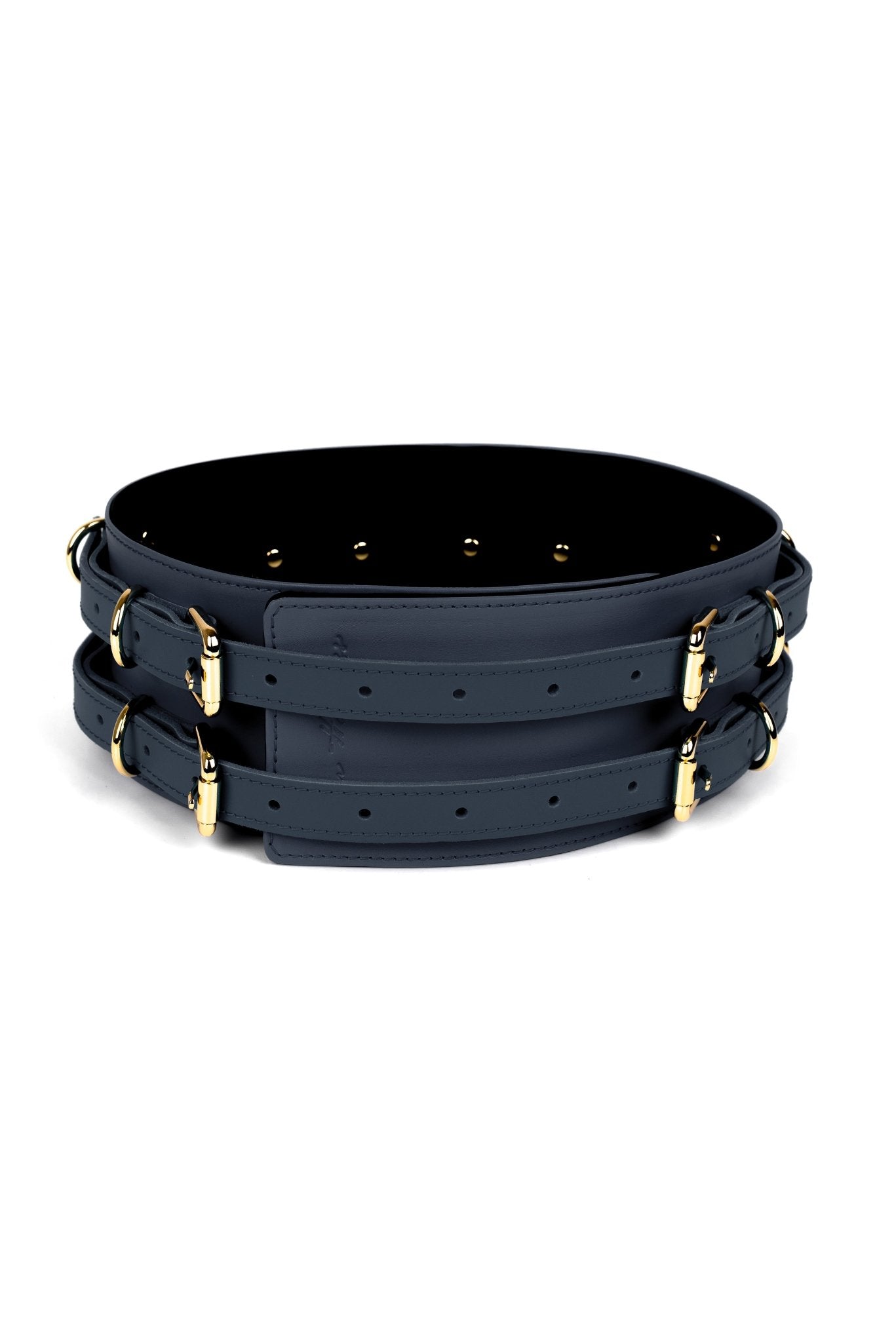 Leather Waist Belt. Blue - Elinlatex