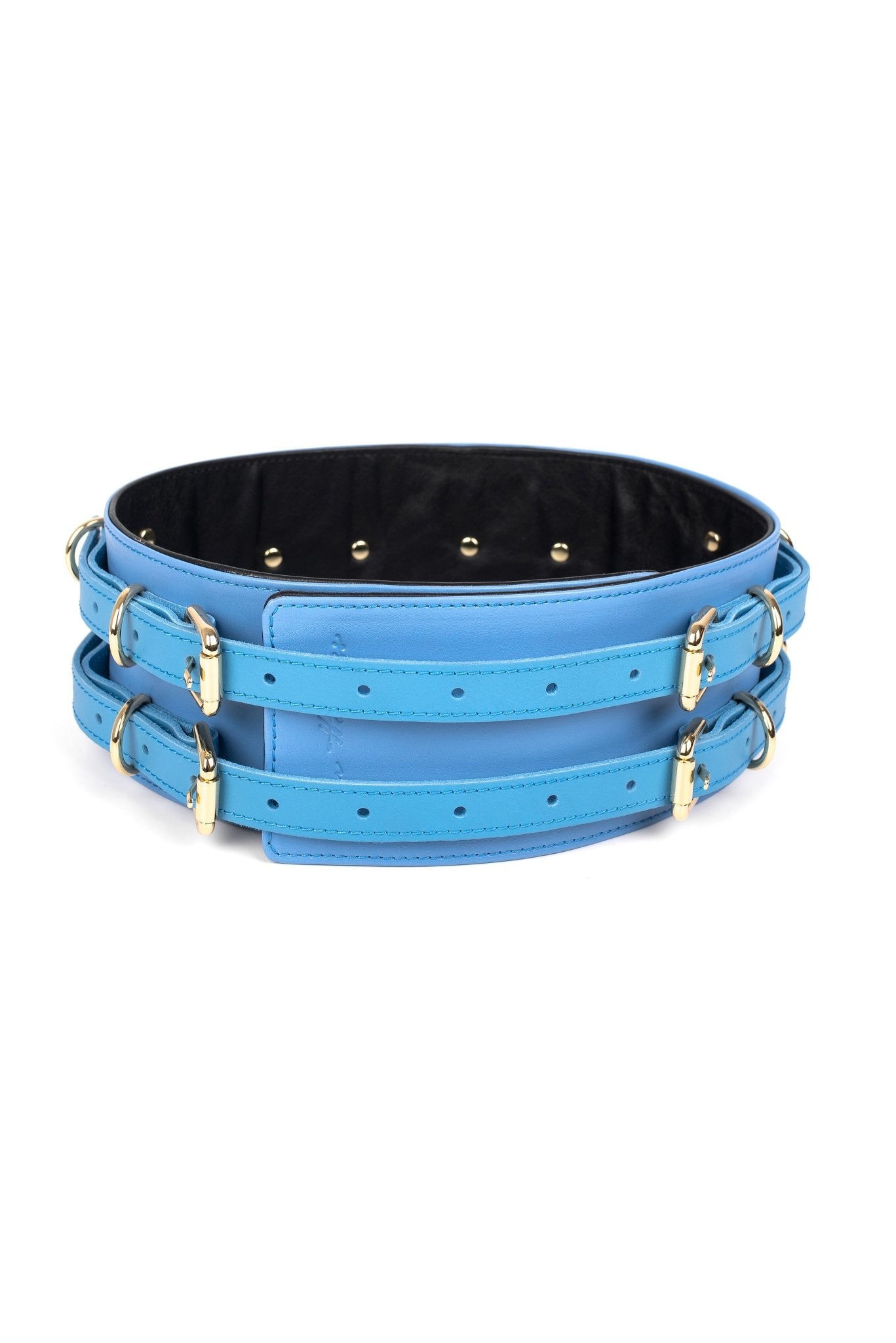 Leather Waist Belt. Blue - Elinlatex