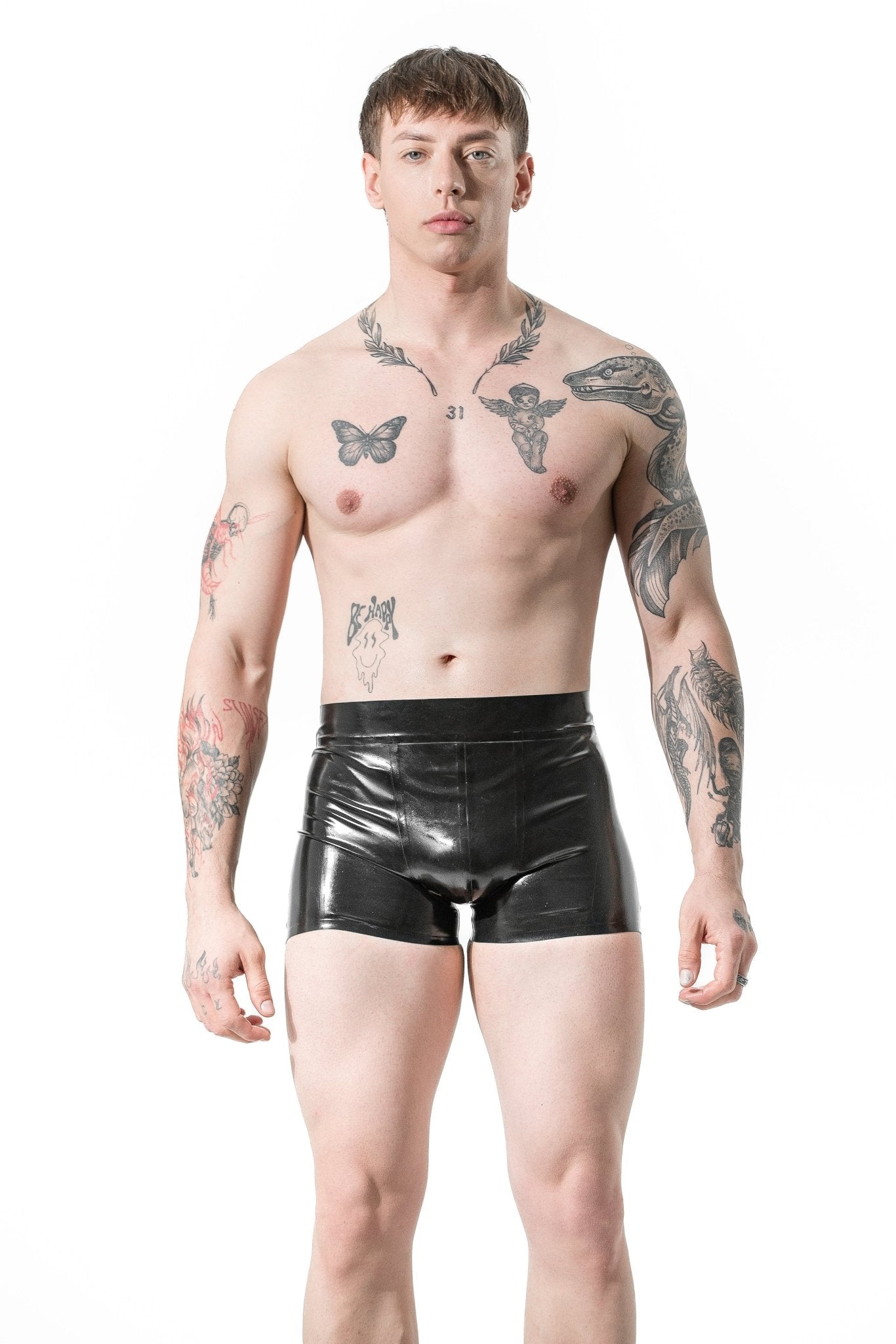 Men’s Latex Boxers. Black - Elinlatex