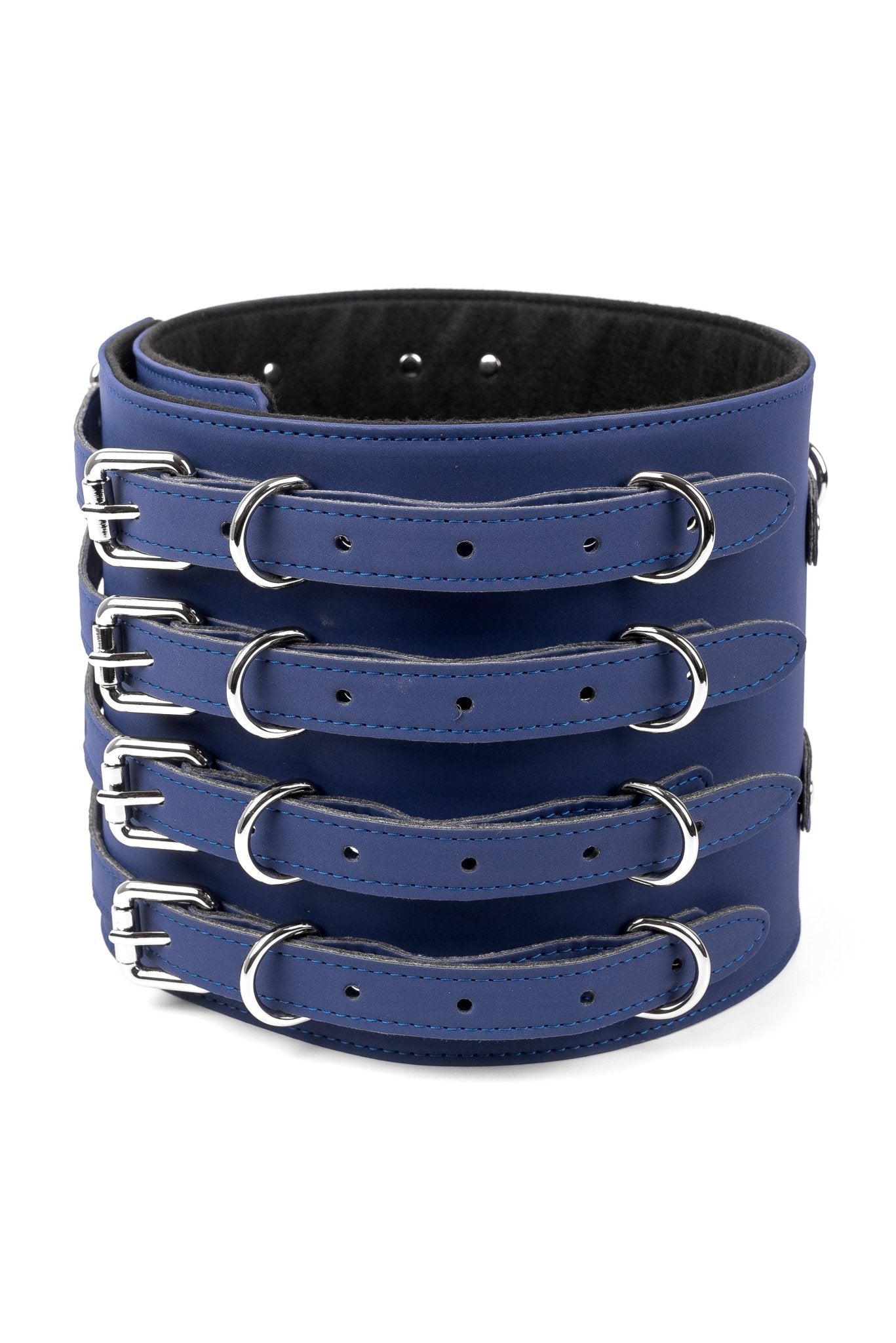 Neoprene Vegan Leather Belt. Navy Blue - Elinlatex