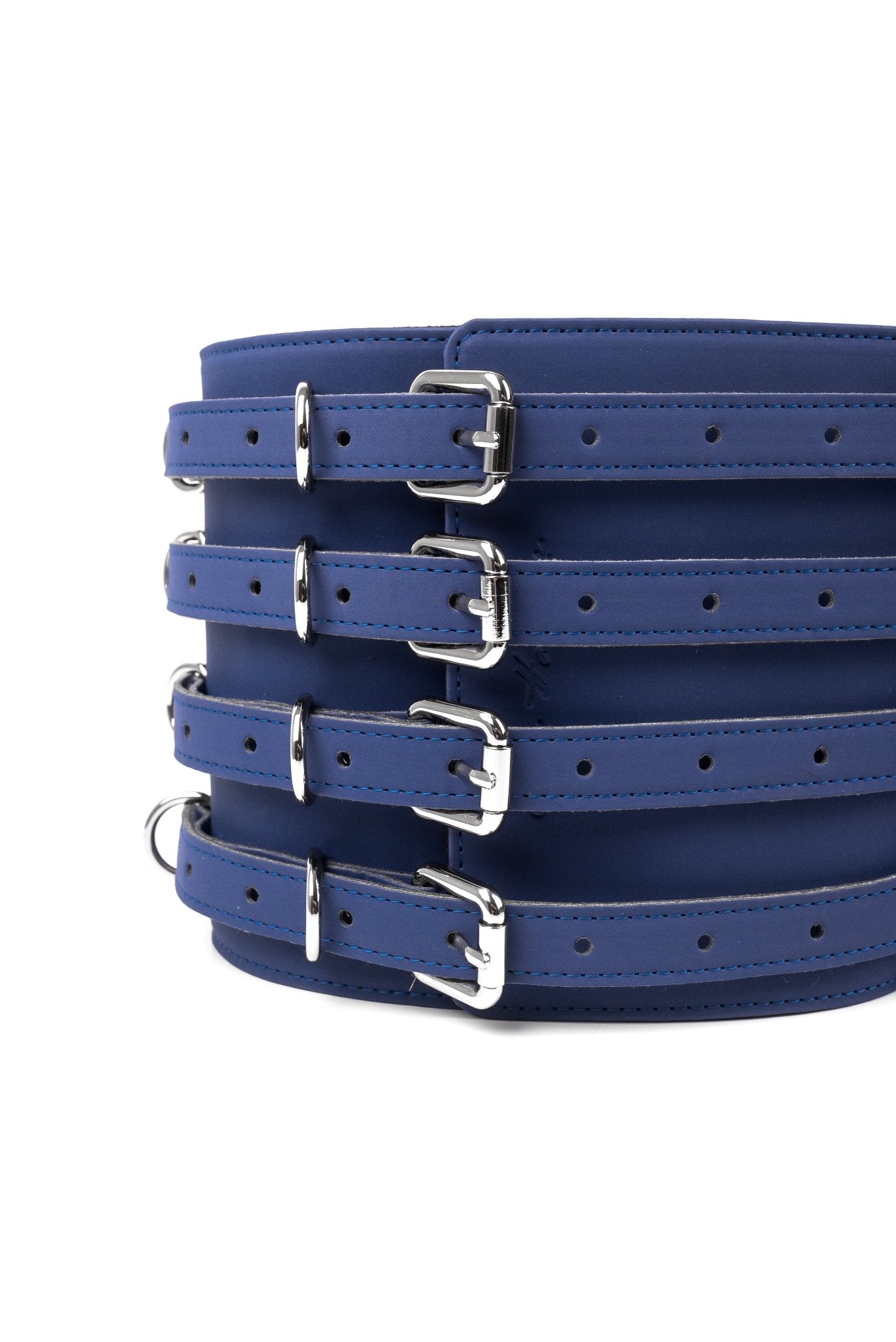 Neoprene Vegan Leather Belt. Navy Blue - Elinlatex