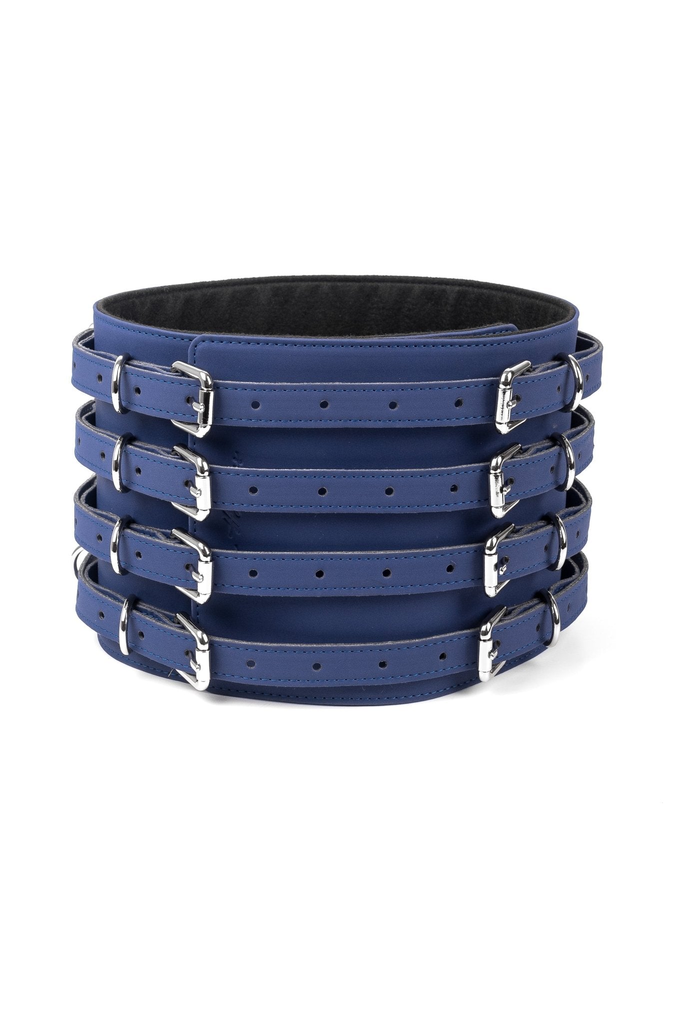 Neoprene Vegan Leather Belt. Navy Blue - Elinlatex