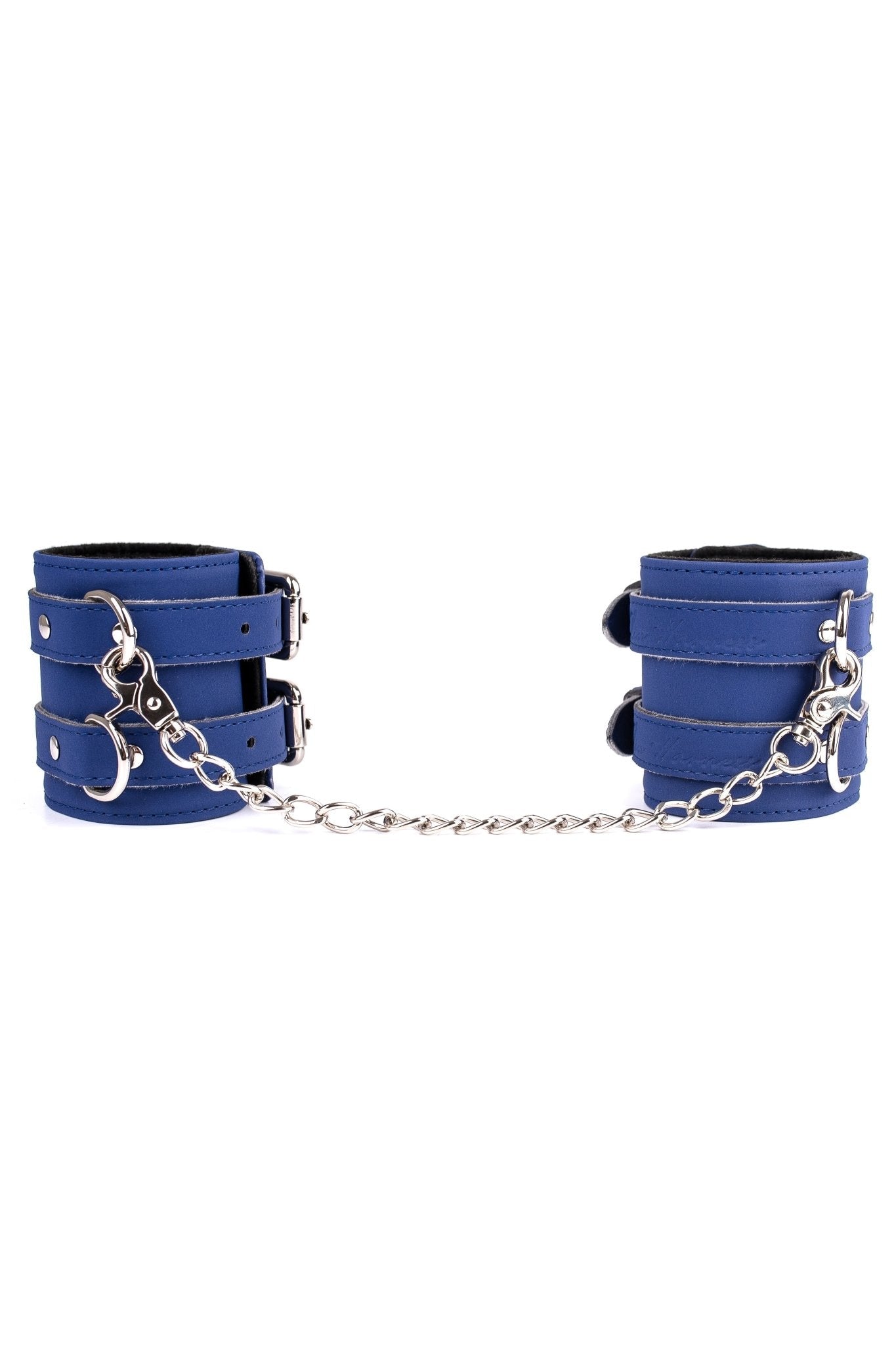 Neoprene Vegan Leather Wide Bracelets, Ankle bracelets with chain connector - Elinlatex