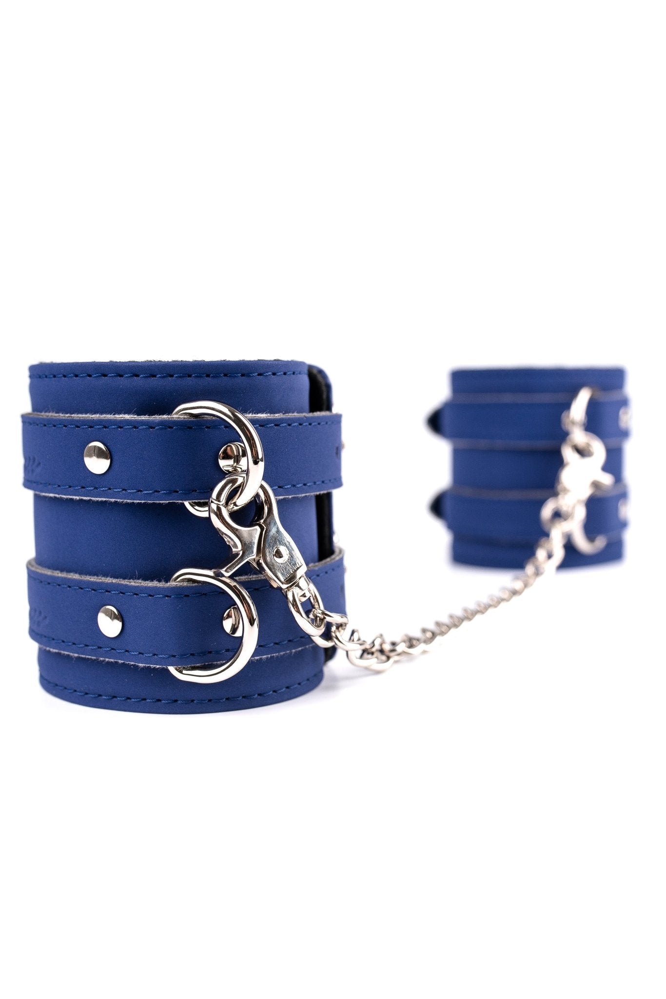 Neoprene Vegan Leather Wide Bracelets, Ankle bracelets with chain connector - Elinlatex