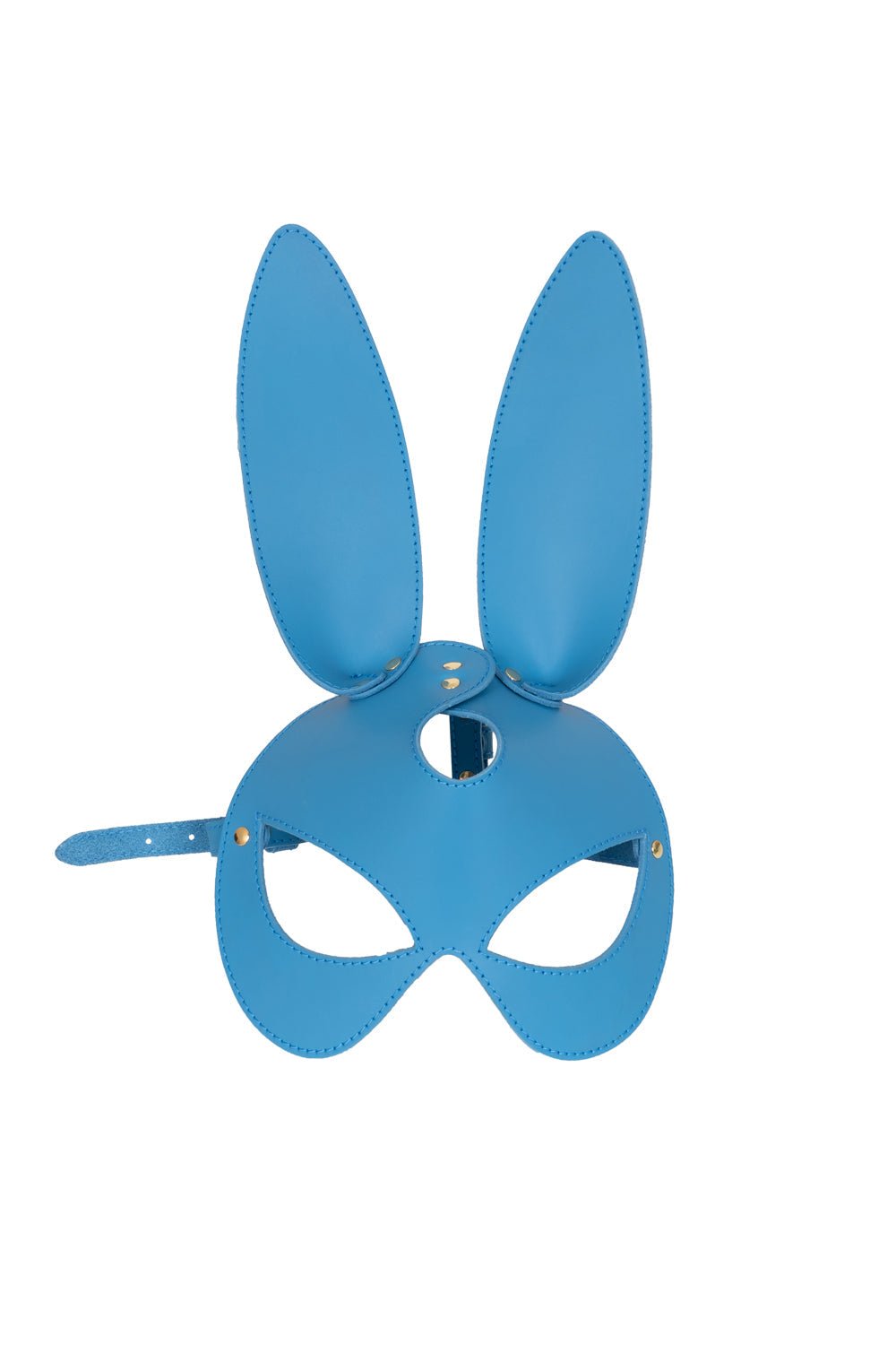 Rabbit mask, Leather Bunny Face mask. Blue - Elinlatex