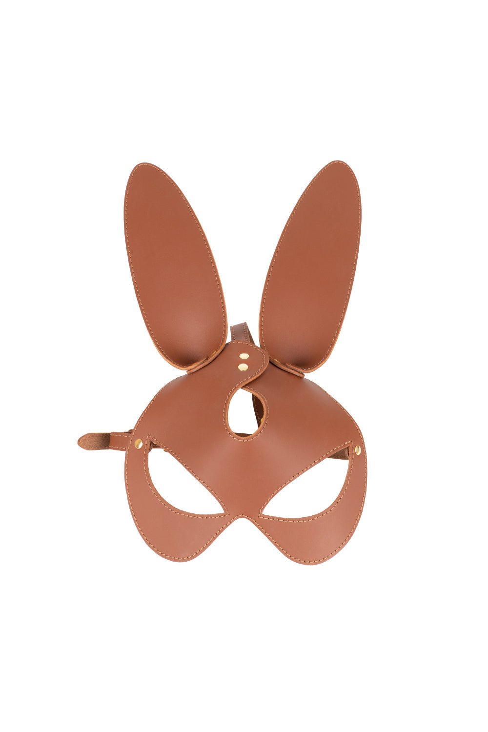 Rabbit mask, Leather Bunny Face mask. Brown - Elinlatex