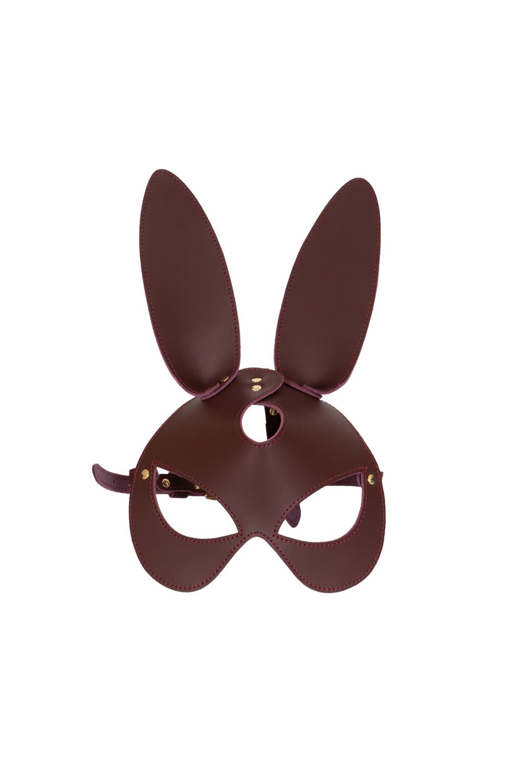 Rabbit mask, Leather Bunny Face mask. Brown - Elinlatex