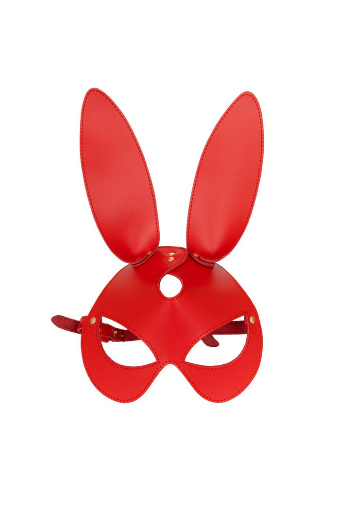 Geometric Red Rabbit Mask Rabbit mask, Leather Bunny Face mask. Red