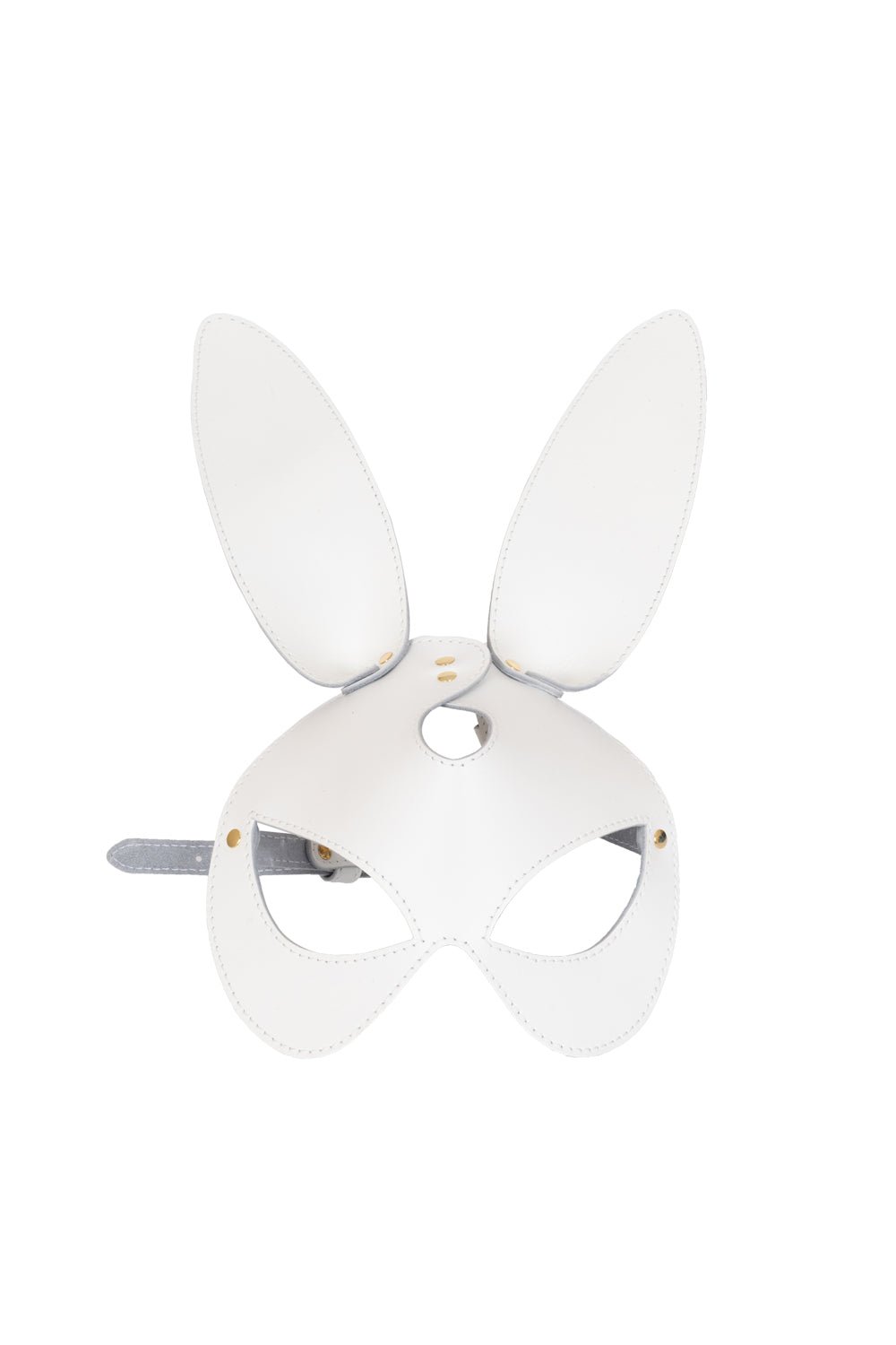 Rabbit mask, Leather Bunny Face mask. White - Elinlatex