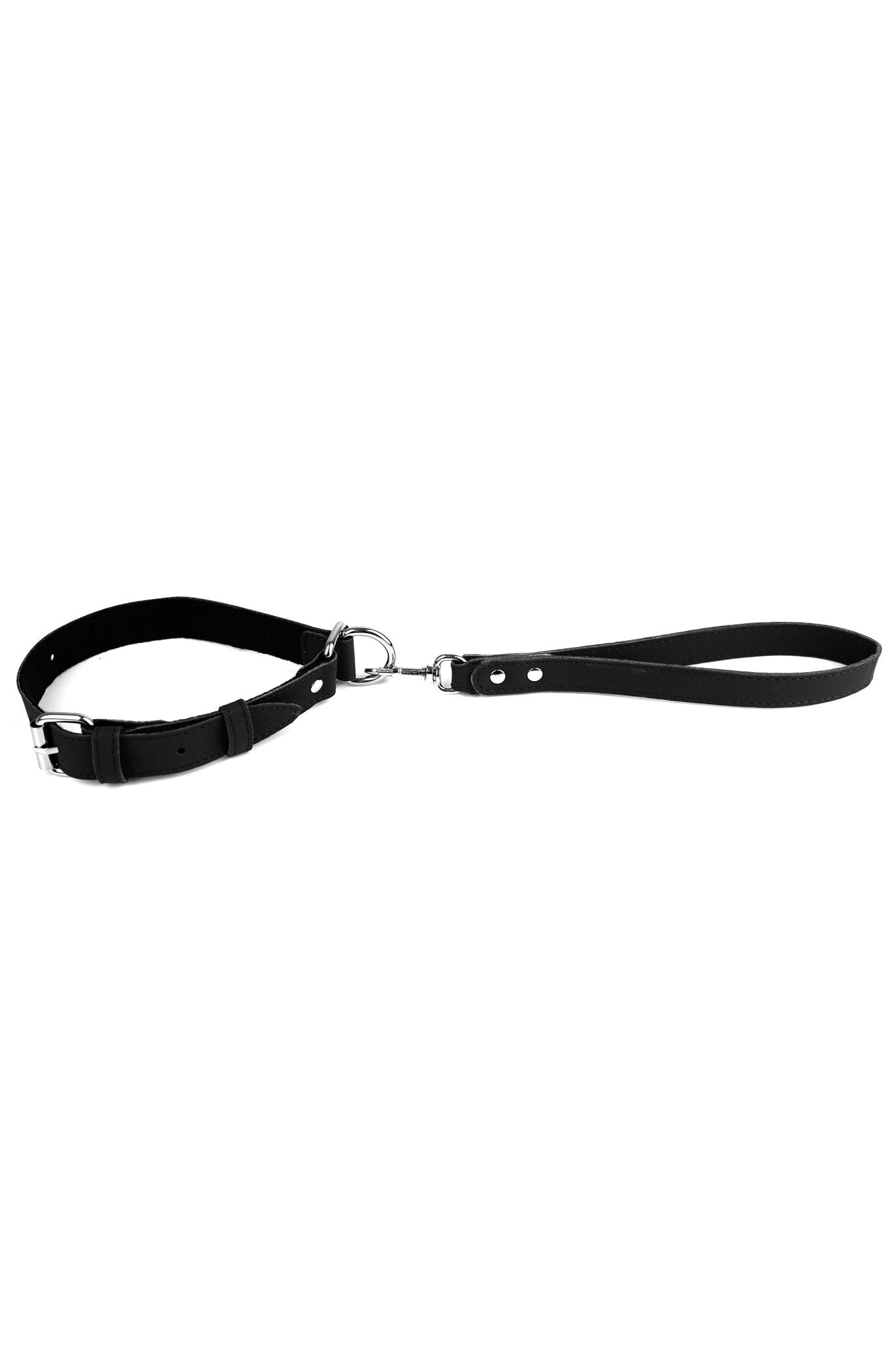 Self - tightening faux leather choke collar - Elinlatex