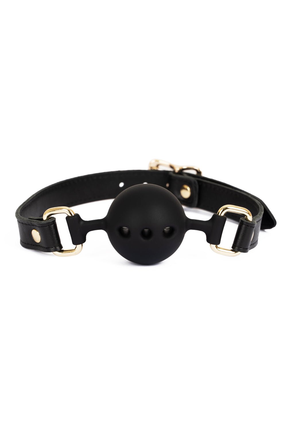 Soft Silicone Mouth Ball Gag. Black - Elinlatex