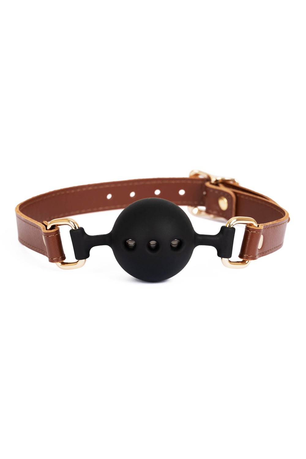 Soft Silicone Mouth Ball Gag. Brown - Elinlatex