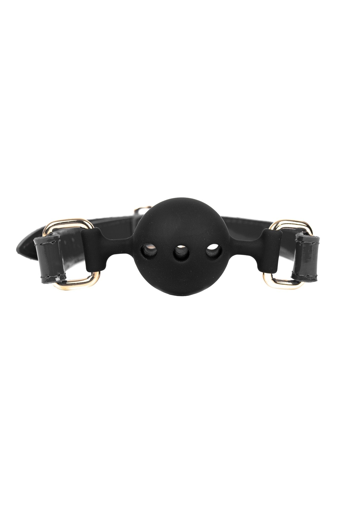 Soft Silicone Mouth Ball Gag. Lacquered Black - Elinlatex