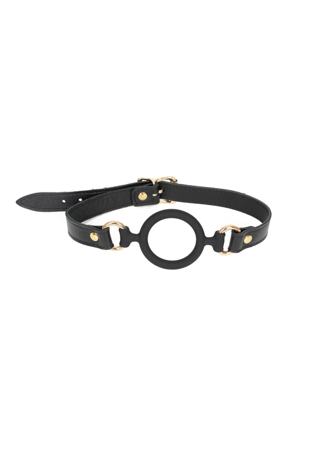 Soft Silicone Mouth Ring Gag. Black - Elinlatex