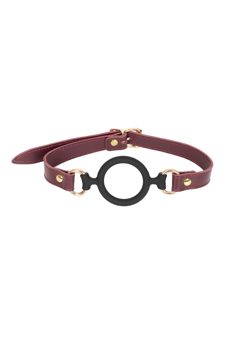 Soft Silicone Mouth Ring Gag. Burgundy - Elinlatex