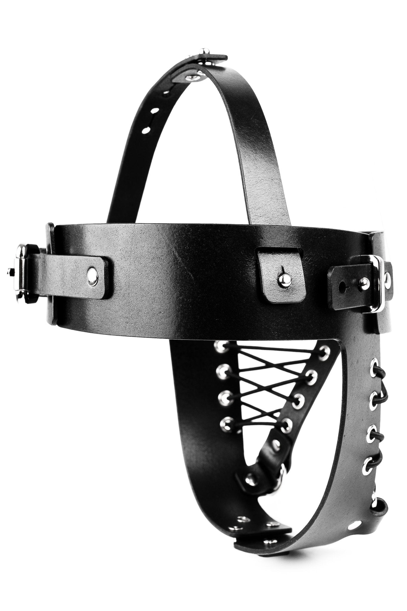 Two - Pieces BDSM Leather Mask - Elinlatex