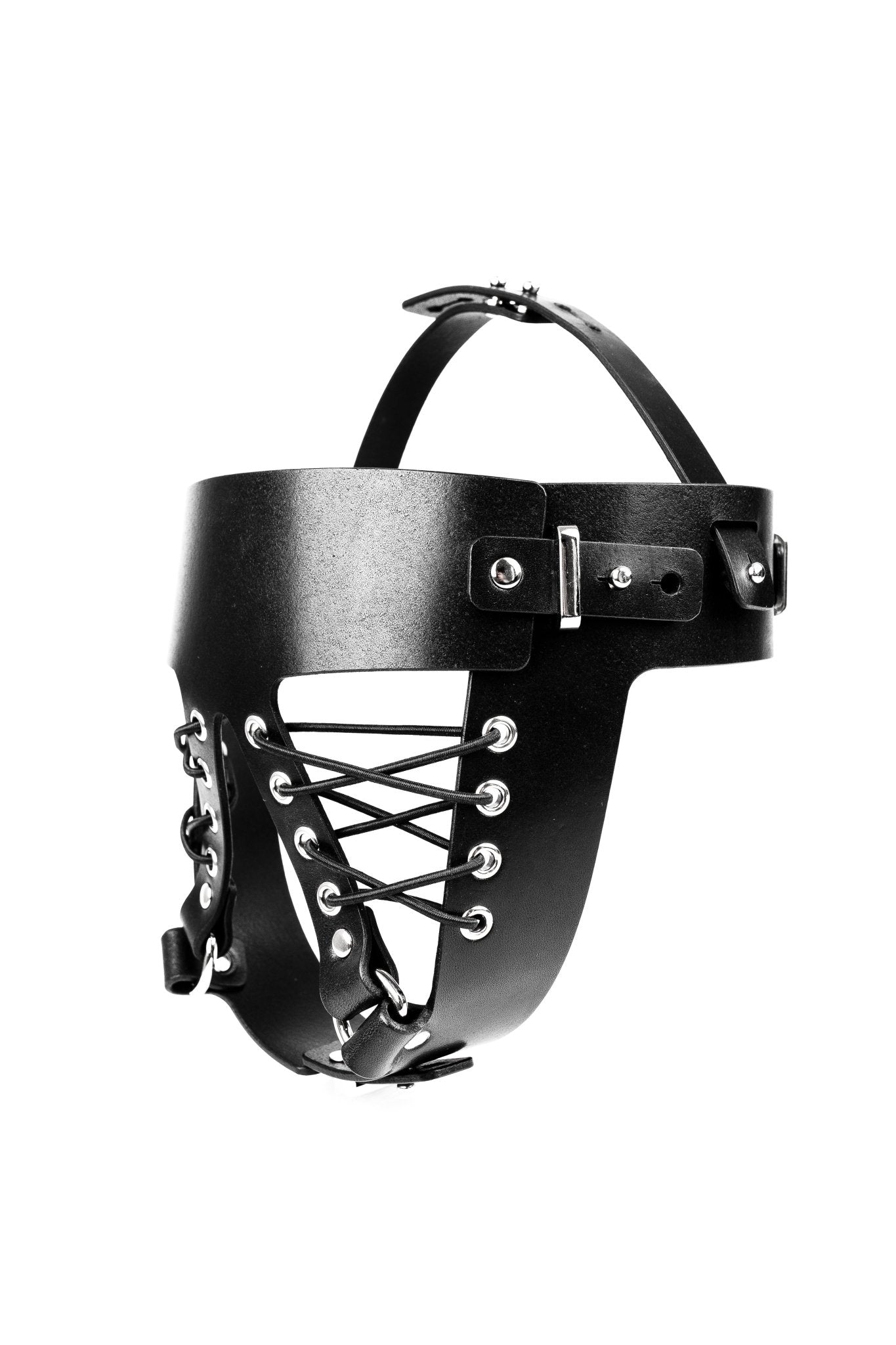 Two - Pieces BDSM Leather Mask - Elinlatex