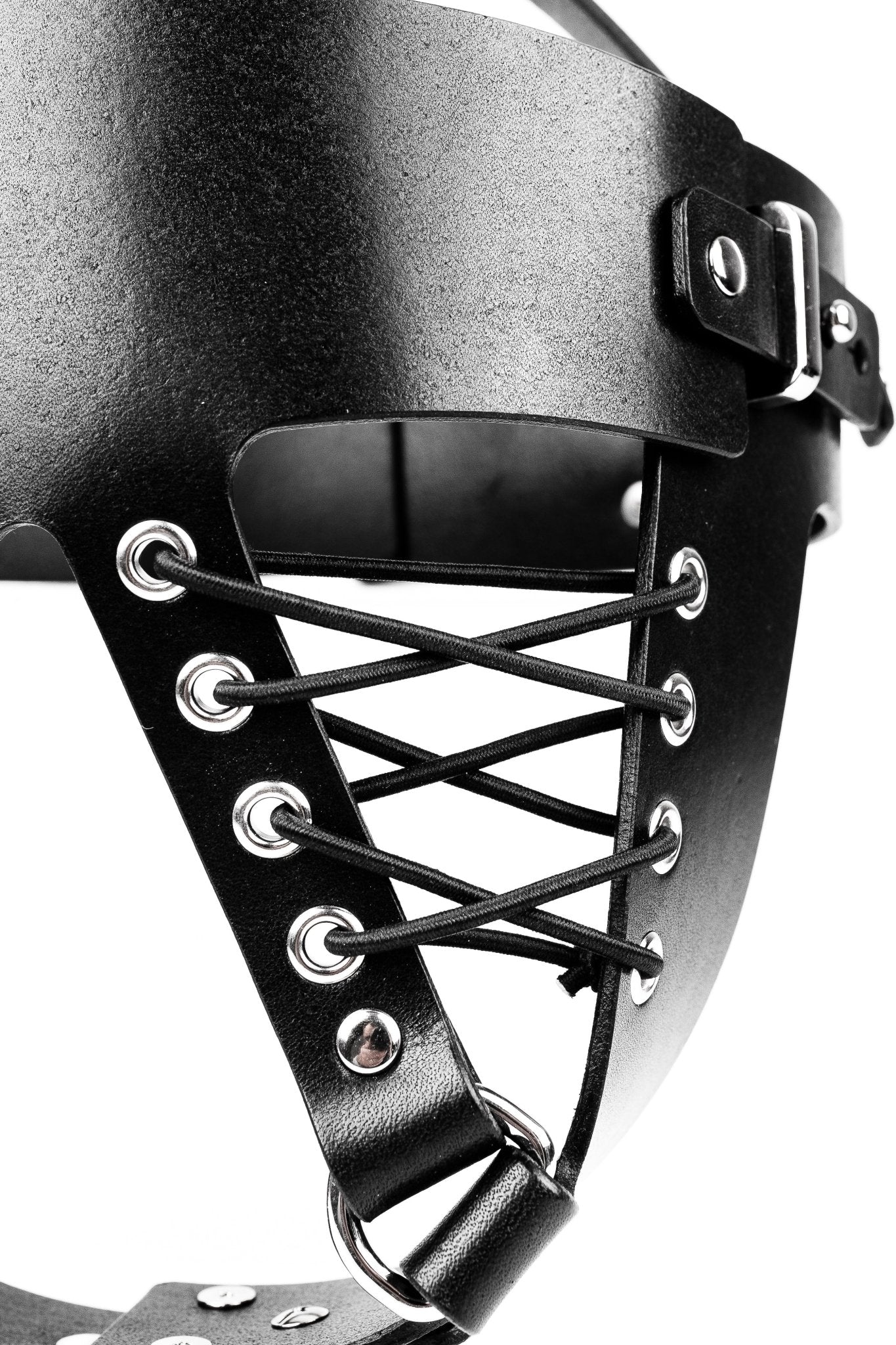 Two - Pieces BDSM Leather Mask - Elinlatex