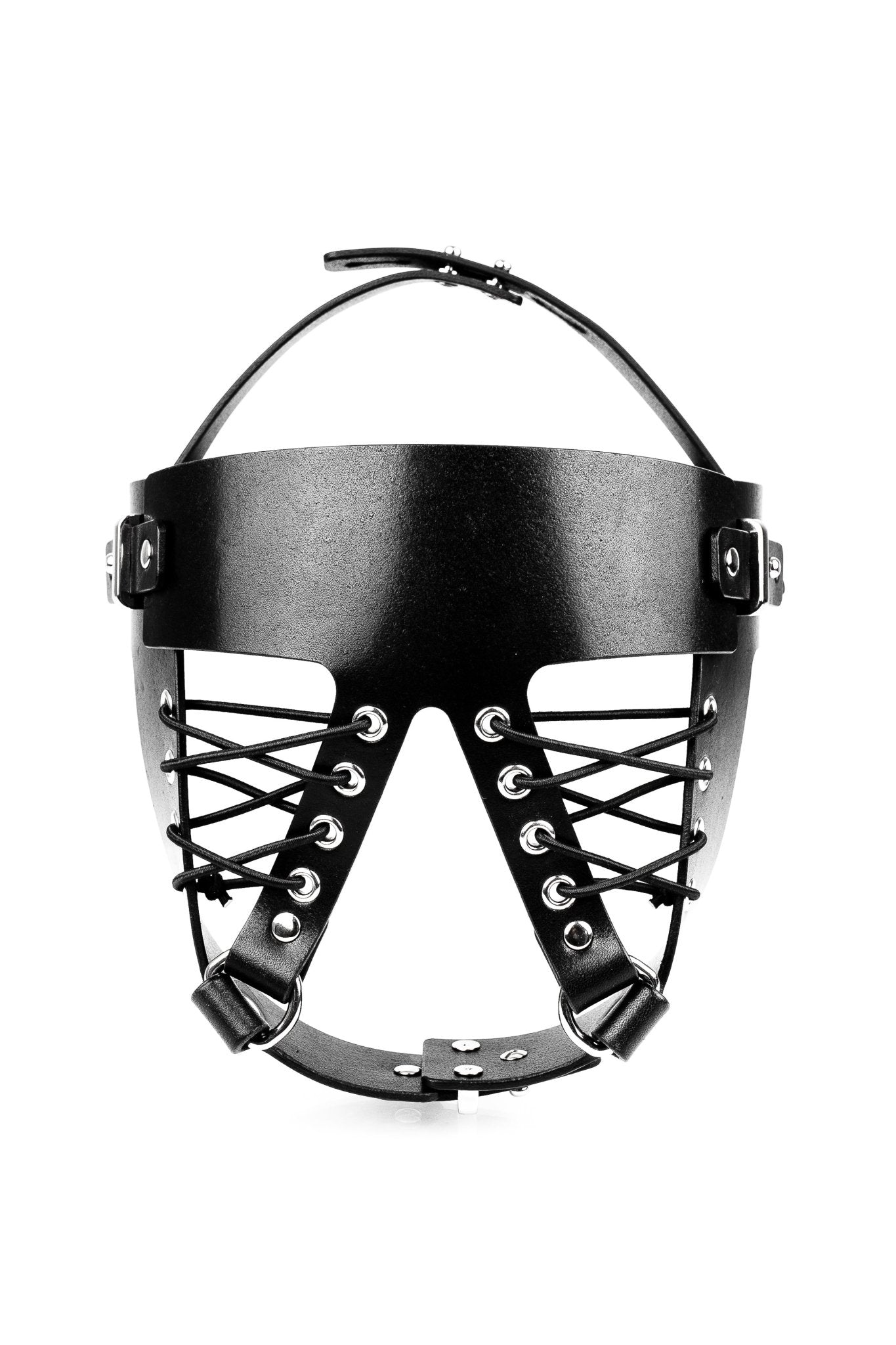 Two - Pieces BDSM Leather Mask - Elinlatex