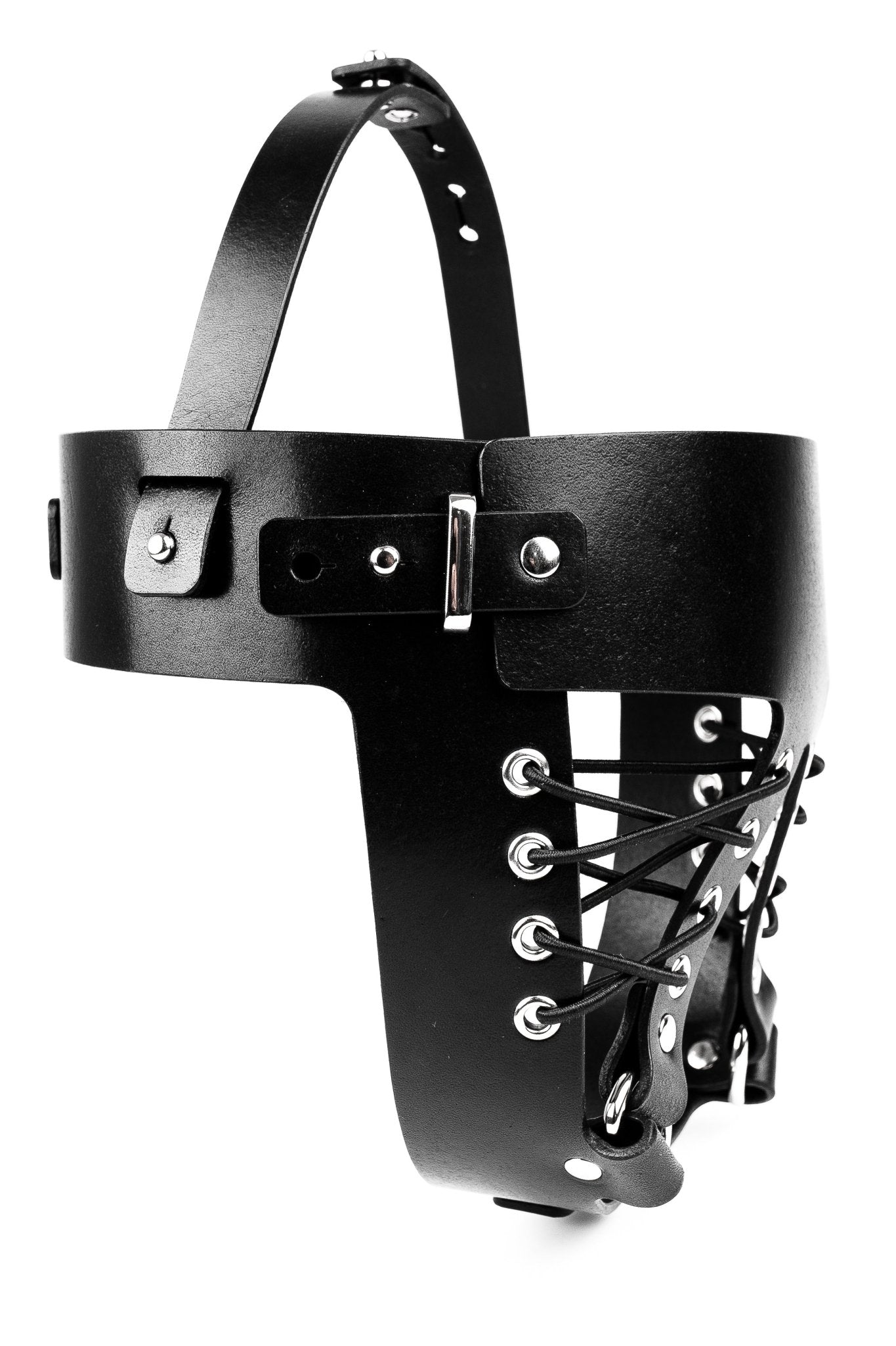 Two - Pieces BDSM Leather Mask - Elinlatex