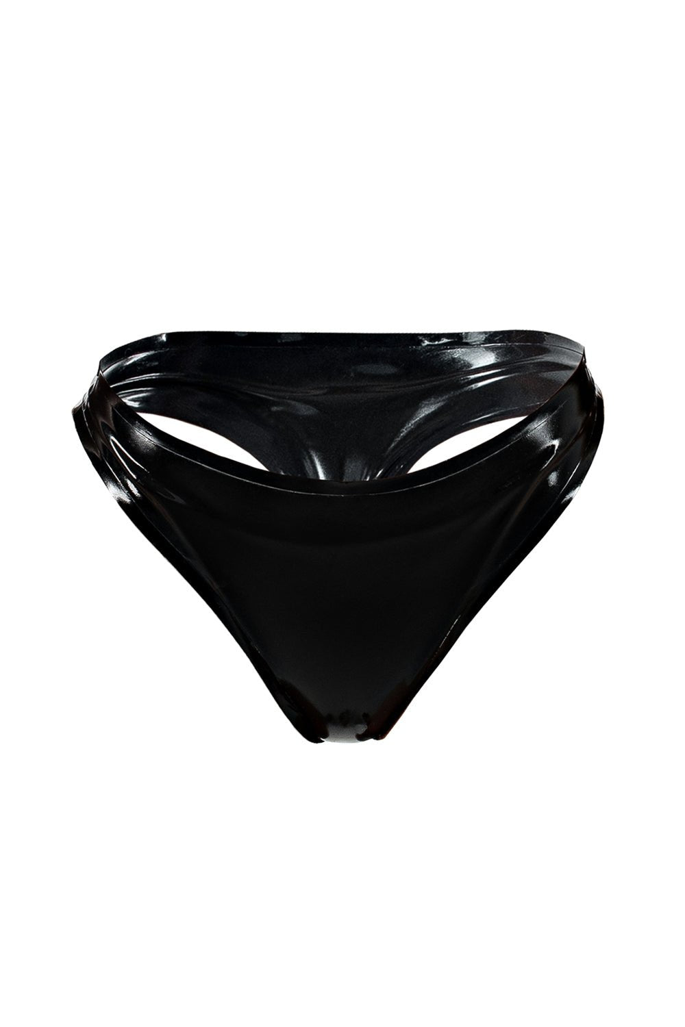 Two-pieces set of latex lingerie, latex bra, latex panties. Black - Elinlatex