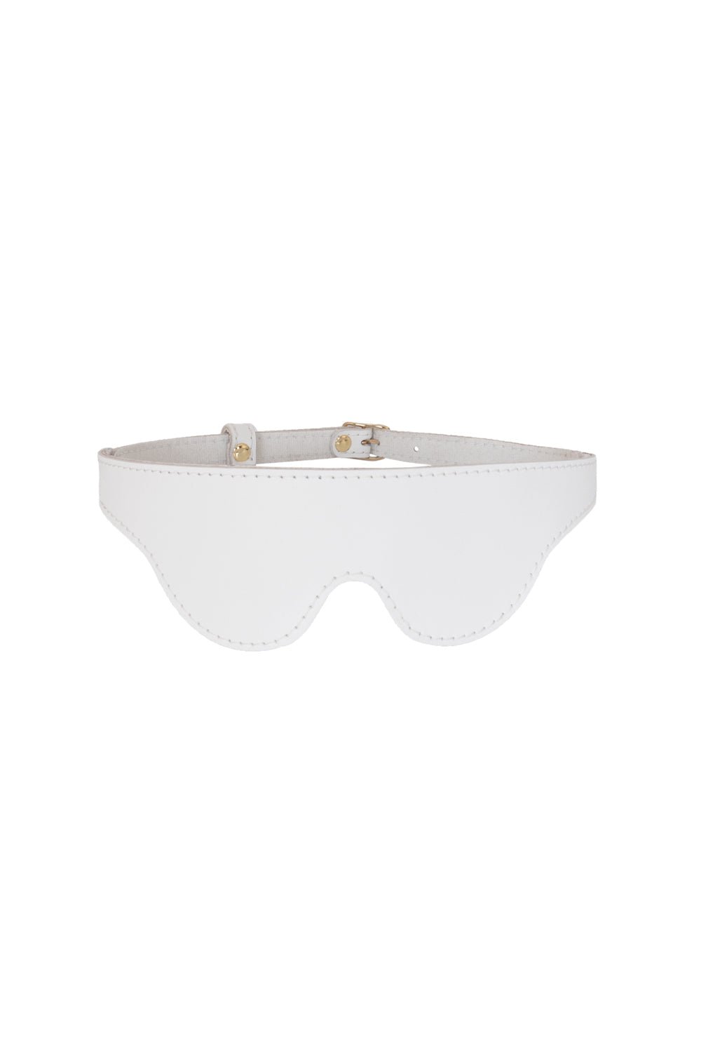 White Leather blindfold, eye mask - Elinlatex